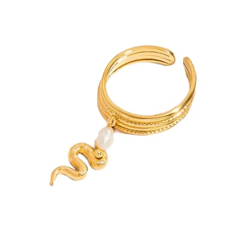 Asukohu Eleganter Edelstahl Gold Herz Anhänger Doppelschicht Öffnungsringe Für Frauen Tragbar Für Besondere Anlässe Doppelschichtringe von Asukohu