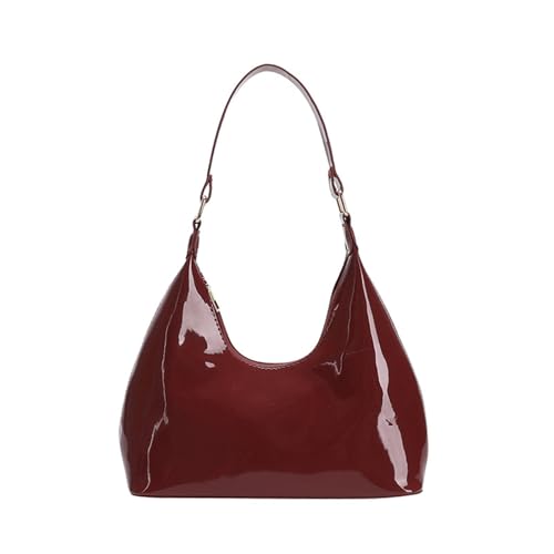 Asukohu Gloossy Handtasche aus PU-Leder, modische Unterarmtasche für den täglichen Gebrauch und besondere Anlässe, rot, One Size Asukohu Gloossy Handtasche aus PU-Leder, modische Unterarmtasche für den täglichen Gebrauch und besondere Anlässe, rot, One Size von Asukohu