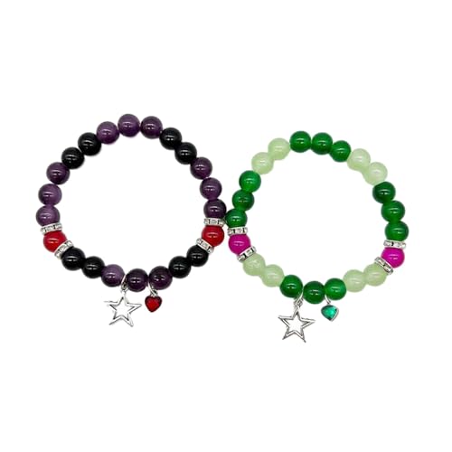 Asukohu Guitar Star Pentagramme Acrylperlen Armbänder Für Frauen Männer Süßer Ästhetischer Charme Mode Schmuck Gitarre Fünf Punkte Star von Asukohu