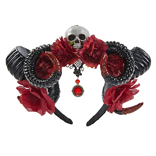 Asukohu Halloween-Horn-Stirnband, Schafshorn, Teufelshörner, Stirnband, Stirnband, Stirnband, Totenkopf Asukohu Halloween-Horn-Stirnband, Schafshorn, Teufelshörner, Stirnband, Stirnband, Stirnband, Totenkopf von Asukohu