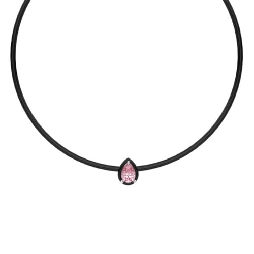 Asukohu Halskette mit Wassertropfen-Motiv, mehrschichtig, schwarzes Seil, für Damen und Mädchen, Metall von Asukohu