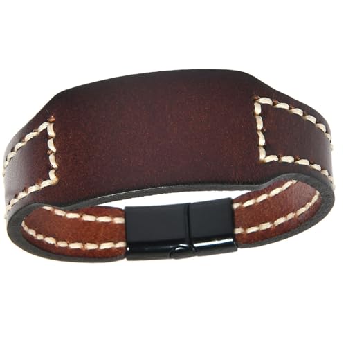 Asukohu Hand Genähte Echte Cowhides Lederarmband Einstellbare Größen Für Tägliche Verschleiß Und Formelle Anlässe Unisex Leder Handgefertigtes Schmuck von Asukohu