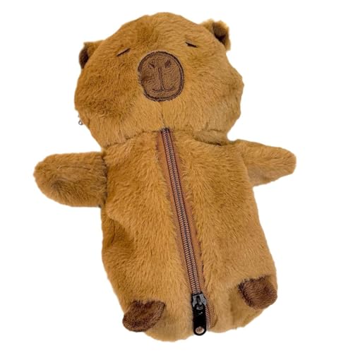 Asukohu Hochkapazitäts Bleistiftkoffer Plüschbeutel Organisatoren Aufbewahrungstasche Reise Kosmetikbeutel Für Die Studentin Capybara Plüsch von Asukohu