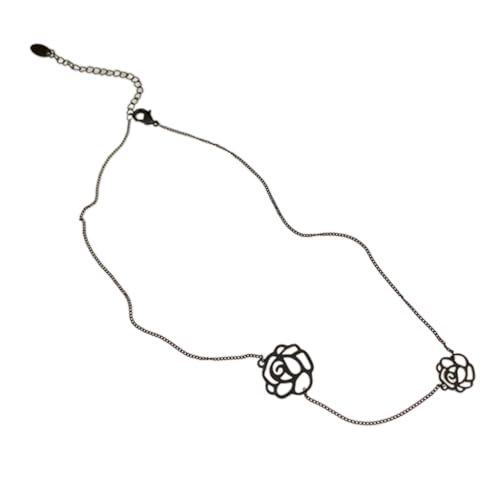 Asukohu Hohle Kamelienblüten-Anhänger, Halsband, Schlüsselbeinkette, Party-Schmuck für Damen, Metall von Asukohu