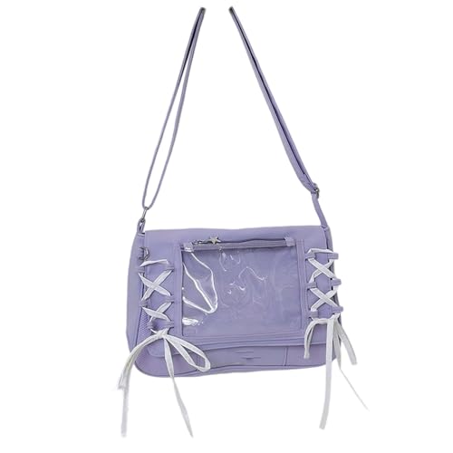 Asukohu Klar Übergroße Anime Umhängetasche Mit Abnehmbarer Bögen Dekoration Mehrere Fächer Zum Einkaufsreisen Täglich Gebrauch Praktische Transparente Umhängetasche Für Den Täglichen Gebrauch von Asukohu