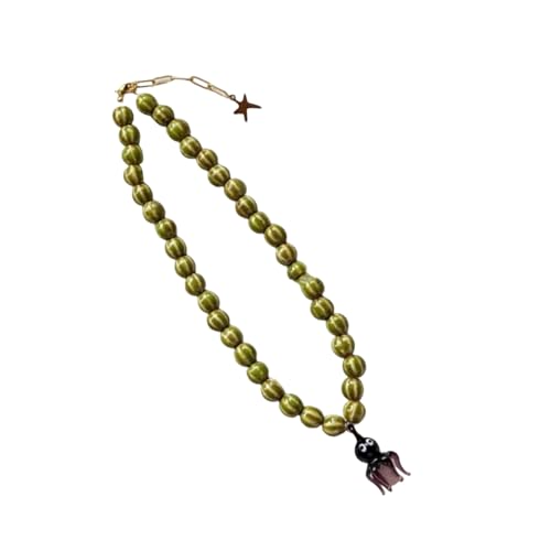 Asukohu Künstlerische Keramikperlen Glas Animalanhänger Halskette Verstellbares Kettenhandgemachter Accessoire Für Lässige Oder Formelle Outfits Stilvoller Geschenkschmuck von Asukohu