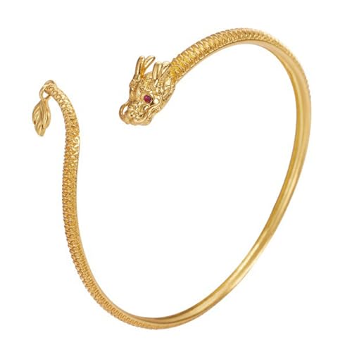 Asukohu Mode Chinesisches Drachen Armreif Armband Retro Retro Dragon Armreif Armband Freundschaft Schmuck Geschenk Für Paar Modeschmuck von Asukohu
