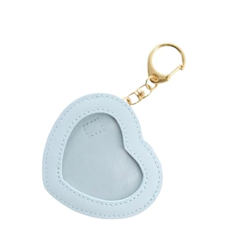 Asukohu Mode Herzförmige Abzeichenhalter Schlüsselbund Anime Pin PU Lederschutztasche Für Modische Jugend Und Abzeichenliebhabersammler von Asukohu