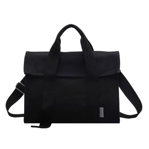 Asukohu Modische Canvas-Tasche für Damen, große Schultertaschen, Handtaschen, lässige Umhängetasche, Geldbörsen für Arbeit und Reisen, Schwarz , One Size von Asukohu
