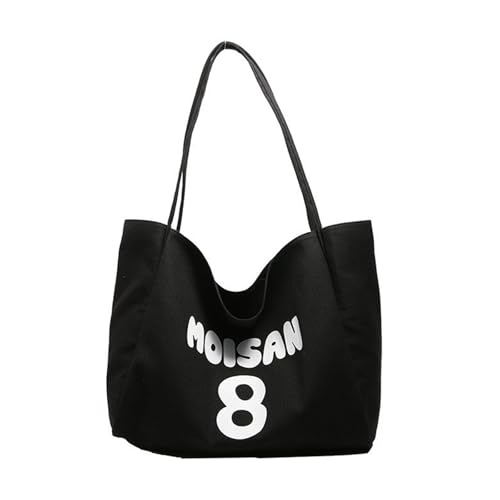 Asukohu Modische Canvas-Tasche mit großem Fassungsvermögen, lässige Handtasche, Unterarmtasche für Arbeit, Einkaufen oder Reisen, Studenten, Schwarz , One Size Asukohu Modische Canvas-Tasche mit großem Fassungsvermögen, lässige Handtasche, Unterarmtasche für Arbeit, Einkaufen oder Reisen, Studenten, Schwarz , One Size von Asukohu