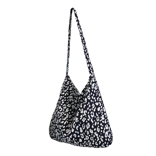 Asukohu Modische Canvas-Umhängetasche für Damen, lässig, großes Fassungsvermögen, Reisen, Nieten, Schultertasche, mit verstellbarem Riemen, lässige Tasche, leopardenmuster, One Size Asukohu Modische Canvas-Umhängetasche für Damen, lässig, großes Fassungsvermögen, Reisen, Nieten, Schultertasche, mit verstellbarem Riemen, lässige Tasche, leopardenmuster, One Size von Asukohu