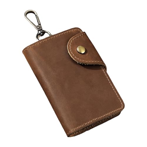 Asukohu PU Leather Keychain Kartenkoffer Für Profis Abnehmbarer Gürtelclip Design Compact Keyring Brieftasche Alltag Carry Vintage Keychain Geldbörse Für Den Täglichen Pendelverkehr von Asukohu