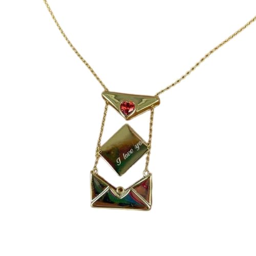 Asukohu Personalisierte Herz-Halskette, eleganter Buch-Anhänger, Halskette, Kupfer von Asukohu
