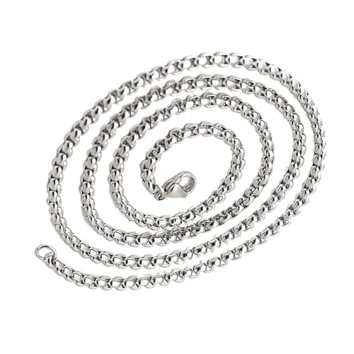 Asukohu Quadratische Perlen Hip Hop Halskette Männer Edelstahl Kette Schmuck Schmuck Schläfrig Stabil Für Styles Enthusiasten Hip Hop Kette Halskette Edelstahl Stahl von Asukohu