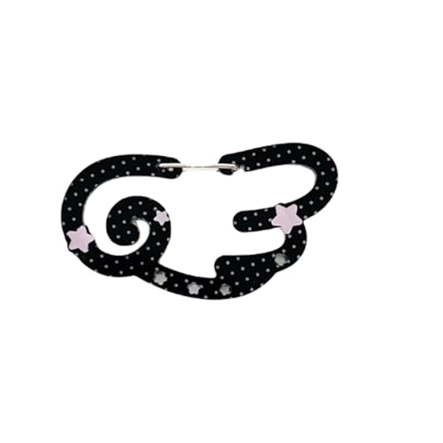 Asukohu Raffinierte Star Wing Carabiner Clip Acrylschlüsselhalter Keyring Tragbare Schlüsselbund Haken Für Rucksäcken Tasten Tägliche Verwendung Trendy Star/Wing Carabiner Hook von Asukohu