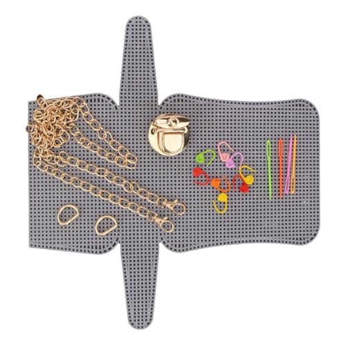 Asukohu Rechteckiges Netz-Acryl-Leinwand-Set zum Nähen von Umhängetaschen, Geldbörsen, Stickereien, Zubehör-Kits, Netz-Acryl-Leinwand für Tasche, Geldbörse, Set 1 kleine Größe, One Size von Asukohu