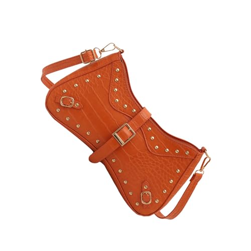 Asukohu Retro-Crossbody-Tasche für Damen, Schultertasche, Nieten, Achselhöhle, trendige Unterarm-Geldbörse, modische Handtasche, Pendeln, PU-Leder, Crossbody-Tasche für Damen, Nieten, Schultern, Retro von Asukohu