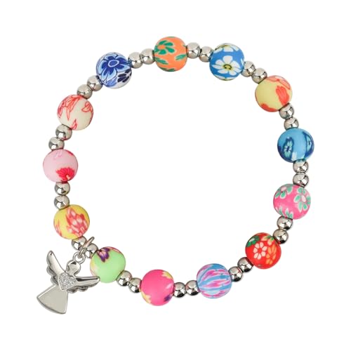 Asukohu Schimmern Silberkreuze Charm Armband Erste Heilige Kommunion Geschenk Für Mädchen Mit Rose Perlen Perlen Versammlungen Kommunion Armband Kinder von Asukohu