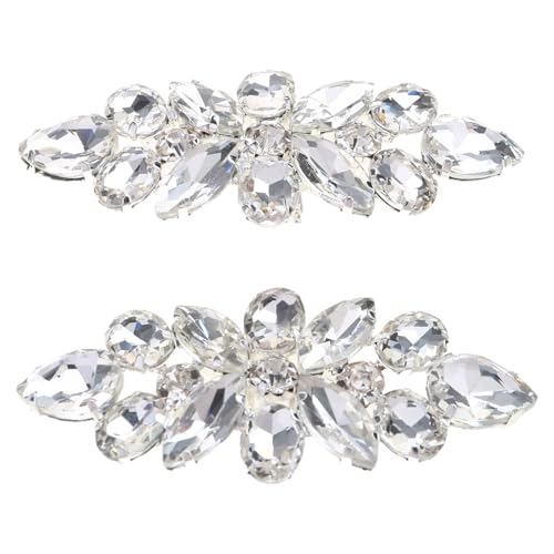 Asukohu Schöne Schuhklammern 2X/Set Für Glänzende Dekorative Hochzeitsschuhe High Heel Charm Buckle Geschenk Frauen GI Dekoration Zauberende Dekorationen Schwarze Goldschnalle Frauen Clip Clip von Asukohu