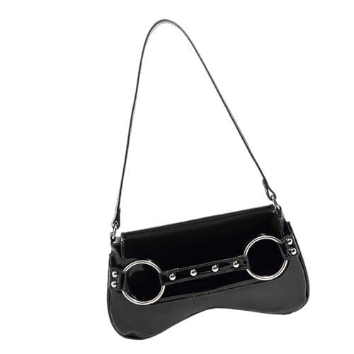 Asukohu Slingbag Handtasche unter dem Arm Geldbörsen Süße Clutches Geldbörse mit Verschluss Sattel Tasche Schultertaschen für Frauen Slings Handtasche, Schwarz , One Size von Asukohu