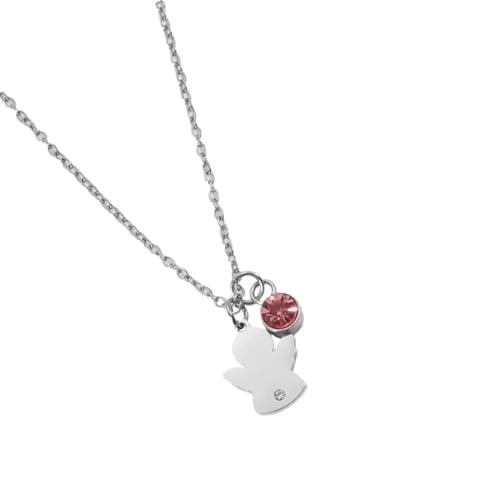 Asukohu Stilviser Engel Geburtssteine Anhänger Halskette Edelstahl Bestätigung Schmuck Elegant Alltag Tragen von Asukohu