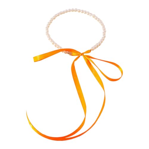 Asukohu Stilvolle Halskette mit Schleife, personalisierbar, gespleißt, Schmuck, Imitationsperle von Asukohu