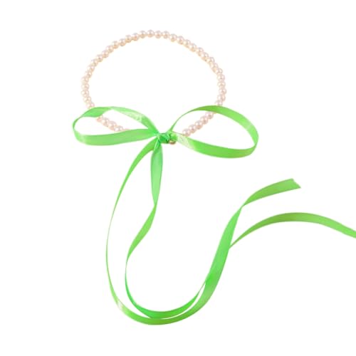 Asukohu Stilvolle Halskette mit Schleife, personalisierbar, gespleißt, Schmuck, Imitationsperle von Asukohu