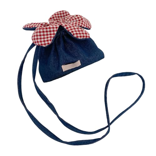 Asukohu Stilvolle Jeans-Umhängetasche mit geräumigen Innen-Schultertaschen für Damen und Mädchen, für den täglichen Gebrauch, leicht, praktisches Design, Jeans, Crossbody mit Blumenmuster von Asukohu