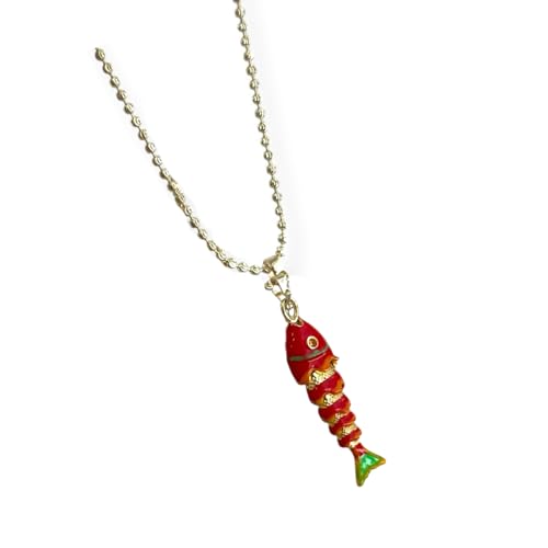 Asukohu Stylish Sea Theme Fisch Halskette Benutzerfreundliche Kupfer Colarbone Kettenketten Schmuck Für Tägliche Tragen Mehrerer Farboption Collarbone Kette von Asukohu