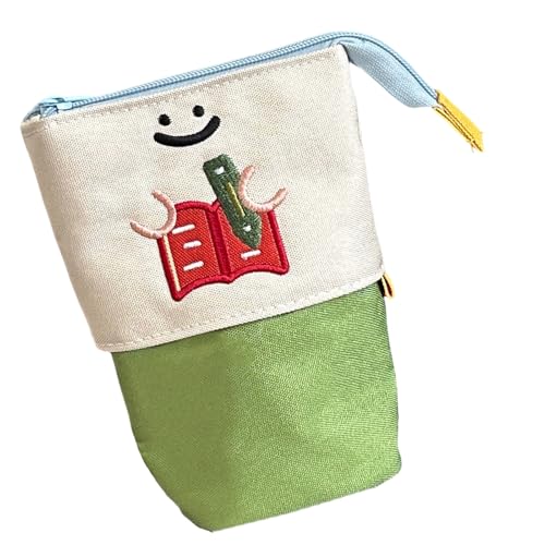 Asukohu Teleskop-Federmäppchen, ausziehbar, mit Reißverschluss, erweiterbare Stiftetasche, Stehstifthalter für Kinder, Studenten, mehrere Fächer, grün Asukohu Teleskop-Federmäppchen, ausziehbar, mit Reißverschluss, erweiterbare Stiftetasche, Stehstifthalter für Kinder, Studenten, mehrere Fächer, grün von Asukohu