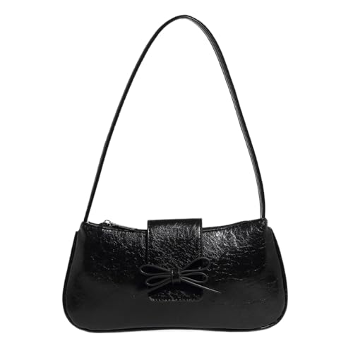 Asukohu Trendige PU Lederhandtasche Mit Bögen Designs Umhängetasche Zum Verbesserung Ihrer Outfits Für Daten Und Einkaufsbücher Trendy Schulterbalken von Asukohu