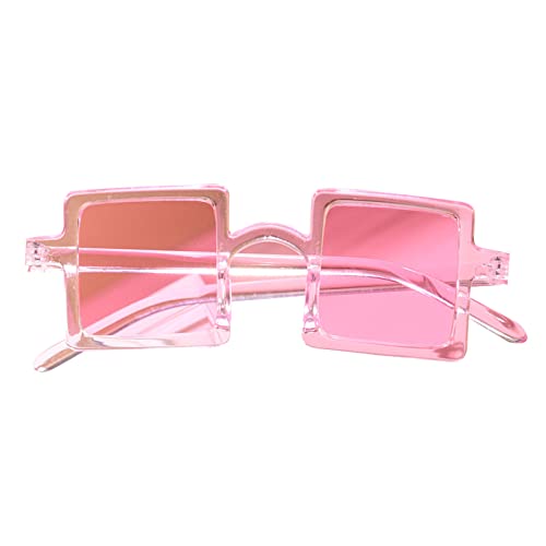 Asukohu Übergroße quadratische Kinder-Sonnenbrille, trendige flache Oberseite, Kleinkind-Sonnenbrille für 2–10 Jahre, Kinder-Sonnenbrille, Jungen 4, transparentes pink von Asukohu