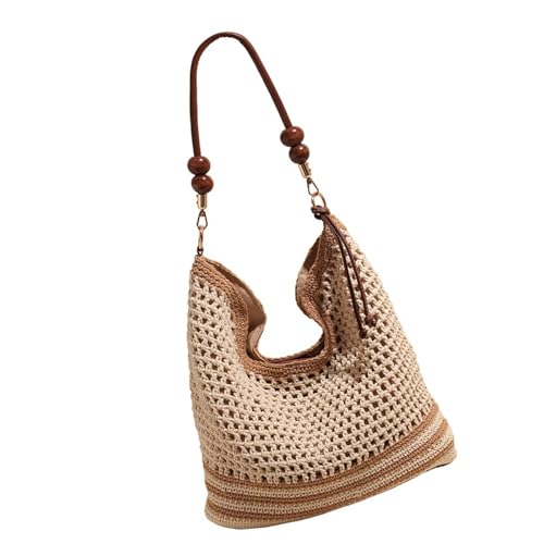 Asukohu Umhängetasche Mit Großer Kapazität Für Frauen Urlaubsstrand Mädchen Freizeitkreuzkörper Daily Strohmessen Frauen Crossbody Strohstrand Schulter Großer Kapazität Urlaub von Asukohu