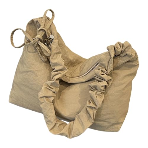Asukohu Umhängetasche für Damen mit großem Fassungsvermögen, trendig, Wolken, einfarbig, Kuriertasche, plissiert, große Kapazität, Schultertasche, einfarbig, Crossbody, khaki, One Size Asukohu Umhängetasche für Damen mit großem Fassungsvermögen, trendig, Wolken, einfarbig, Kuriertasche, plissiert, große Kapazität, Schultertasche, einfarbig, Crossbody, khaki, One Size von Asukohu