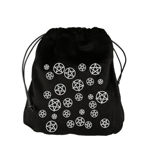 Asukohu Weiche Tarots-Aufbewahrungstasche, Brettspiel, Karten-Kordelzug, Oracles, Kartenhalter, Runenhalter, Reisegeschenk, Schmuckbeutel, weiche Tarots, tragbarer Würfelhalter, Organizer, Kordelzug von Asukohu