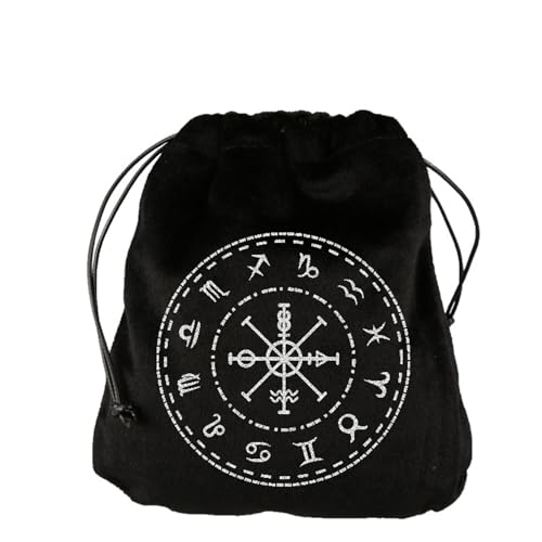 Asukohu Weiche Tarots-Aufbewahrungstasche, Brettspiel, Karten-Kordelzug, Oracles, Kartenhalter, Runenhalter, Reisegeschenk, Schmuckbeutel, weiche Tarots, tragbarer Würfelhalter, Organizer, Kordelzug von Asukohu
