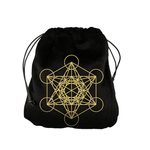 Asukohu Weiche Tarots-Aufbewahrungstasche, Brettspiel, Karten-Kordelzug, Oracles, Kartenhalter, Runenhalter, Reisegeschenk, Schmuckbeutel, weiche Tarots, tragbarer Würfelhalter, Organizer, Kordelzug von Asukohu