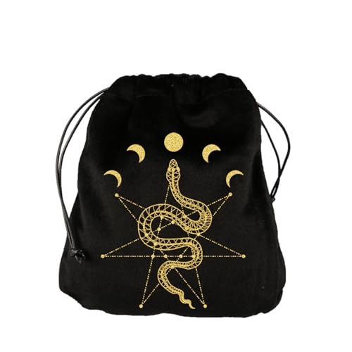 Asukohu Weiche Tarots-Aufbewahrungstasche, Brettspiel, Karten-Kordelzug, Oracles, Kartenhalter, Runenhalter, Reisegeschenk, Schmuckbeutel, weiche Tarots, tragbarer Würfelhalter, Organizer, Kordelzug von Asukohu