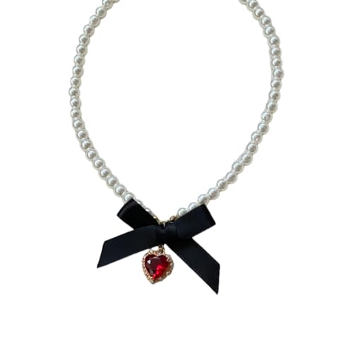 Asukohu Zarte Halskette mit Kunstperlen, modischer Halsschmuck für modische Outfits, Imitationsperle von Asukohu