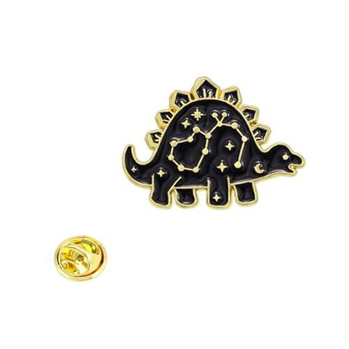 Cartoon Animal Constellations Revers Pin Schwarz Dinosaurier Badge Rucksack Kleidungsverzierung Für Freizeit Und Party Rucksack Stiftdekoration von Asukohu