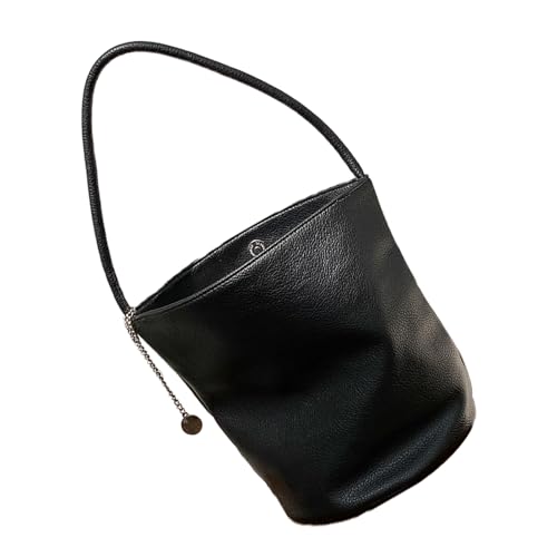 Damen-Umhängetasche, PU-Leder, passende Unterarmtasche, modisch, Eimer, Shopping, Dating, Achselhöhle, Damen, Schultertasche, PU-Leder, Achselhöhle, koreanischer Stil, Handtasche, Schwarz , One Size von Asukohu