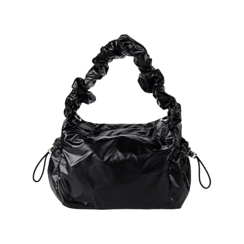 Damen-Umhängetasche, koreanischer Stil, Achseltasche, weich, plissiert, Umhängetasche, einfacher Kordelzug, Handtasche für tägliche Reisen, weiche plissierte Schultertasche, koreanische Stile Damen-Umhängetasche, koreanischer Stil, Achseltasche, weich, plissiert, Umhängetasche, einfacher Kordelzug, Handtasche für tägliche Reisen, weiche plissierte Schultertasche, koreanische Stile von Asukohu