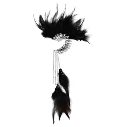 Einzigartige Gefieder-Ohrklemme, Feder-Ohrringe, multifunktionale Ohrmanschette, modische Dekorationen, geeignet für Frauen, moderne Outfits, handgefertigte Kunstfedern, Gold-color, Wie beschrieben von Asukohu