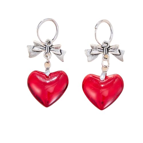 Einzigartiges Dunkles Thema Herzstollen Ohrringe Mit Bowknot Detail Leichter Komfort Hypoallergen Für Empfindliche Ohren Eleganter Herzförmiger Ohrschmuck von Asukohu