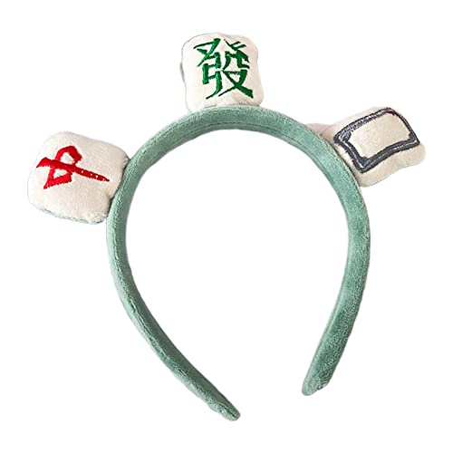 Elastisches Make-up für Kopfwickel, Mahjong-Stirnbänder zum Waschen des Gesichts, Dusche, Plüsch, Mahjong-Stirnband, kreatives Kopfband von Asukohu