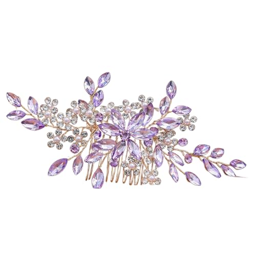 Elegante Braut-Haarnadel, Haarkamm, Kristall-Kopfschmuck, Perlen und Strasssteine, Haarspange für formelle Veranstaltungen von Asukohu