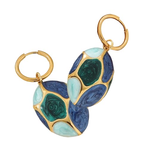 Eleganter Ovaler Tropfen Ohrringe Rostfreie Ohrhänger Aus Rostfreiem Stahl Mit Tropfenöl Für Alltägliche Verschleiß Minimalistischer Ohrringe von Asukohu