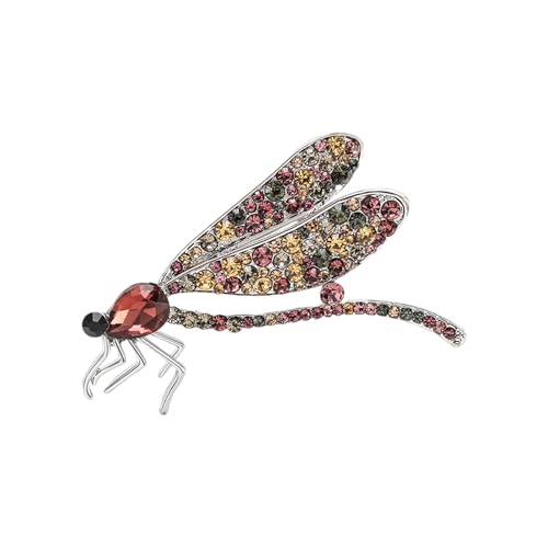 Exquisite Libellen-Brosche aus Legierung mit Strasssteinen, modisch, elegante Brosche, Legierung, Textur für mehr Raffinesse, einzigartige Anstecknadel, Einheitsgröße, Wie beschrieben von Asukohu