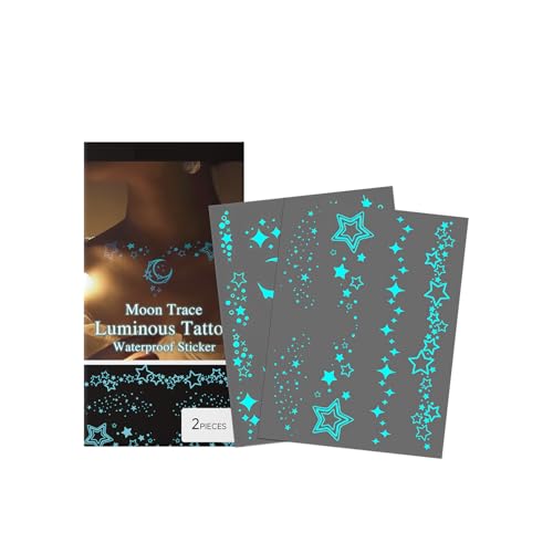 Fluoreszenzkörper Tätowierer Aufkleber Langes Wear Partyzubehör Einfache Anwendung Dermatologe Getestete Haut Sichere Hypoallergenik Temporäre Tätowierungen von Asukohu