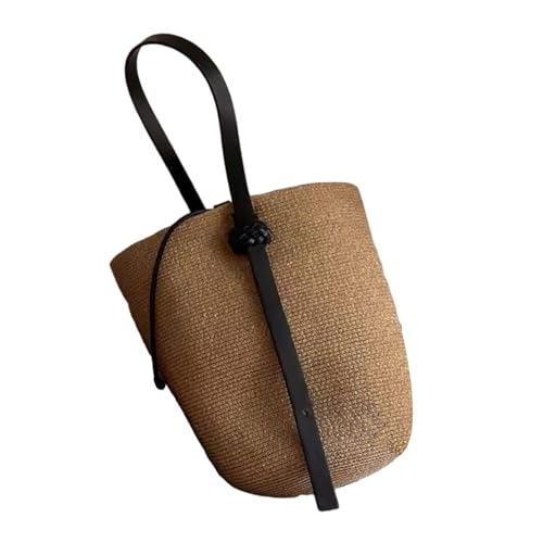 Frauen Strohhalmchen Tasche Mädchen Handgewebter Eimer Tasche Weibliche Handtasche Und Geldbörse Mode Strandtasche Japanische Styles Umhängetasche von Asukohu